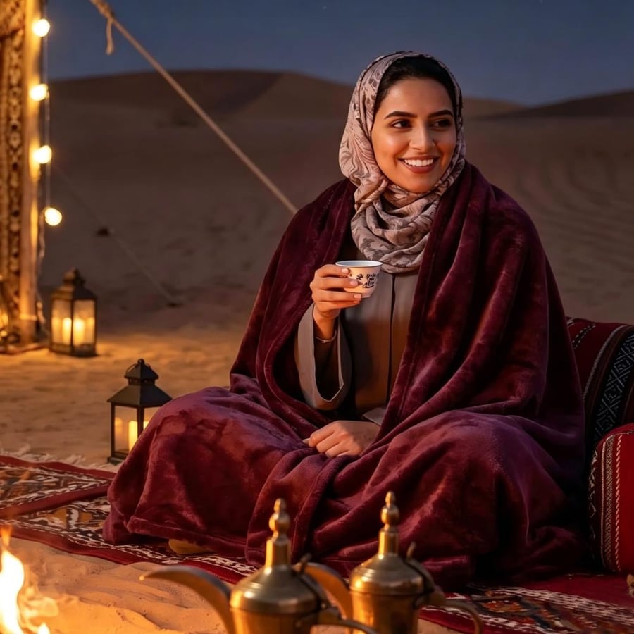 بطانية مخمل خفيفة نفرين 260 × 240 - سلسلة رواء - ليلاك