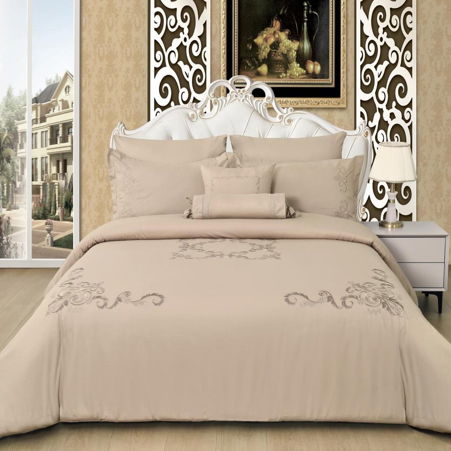 Single embroidered bedspread - 4 pieces - Lumina series - The purple camel