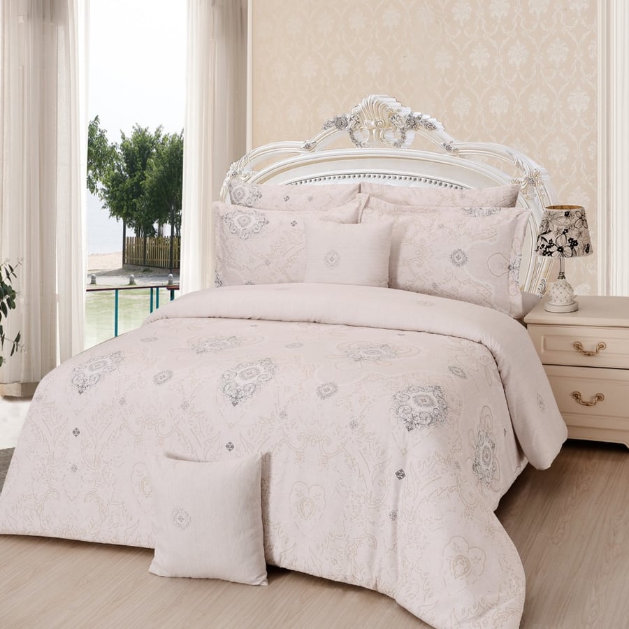 Summer double bedspread - 8 pieces - Milan series - light camel
