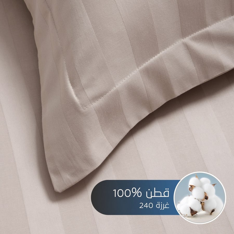 تلبيسة لحاف قطن مزدوج - 240 غرزة - 6 قطع - الجمل الفاتح