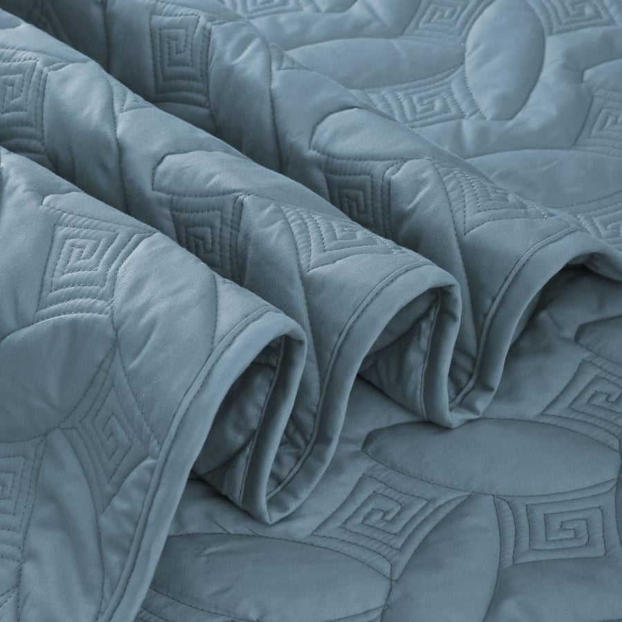 Compressed single cotton bedspread - 3 pieces - Albiana series - navy blue