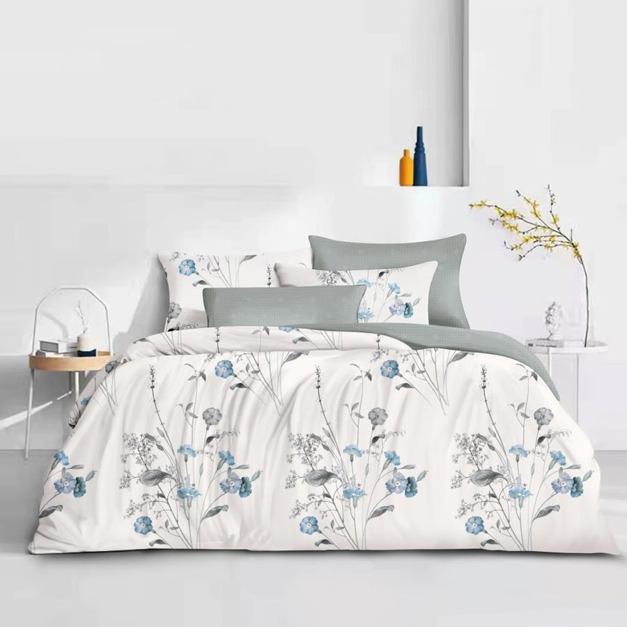 Summer single bedspread - 4 pieces - Celine series - Blue