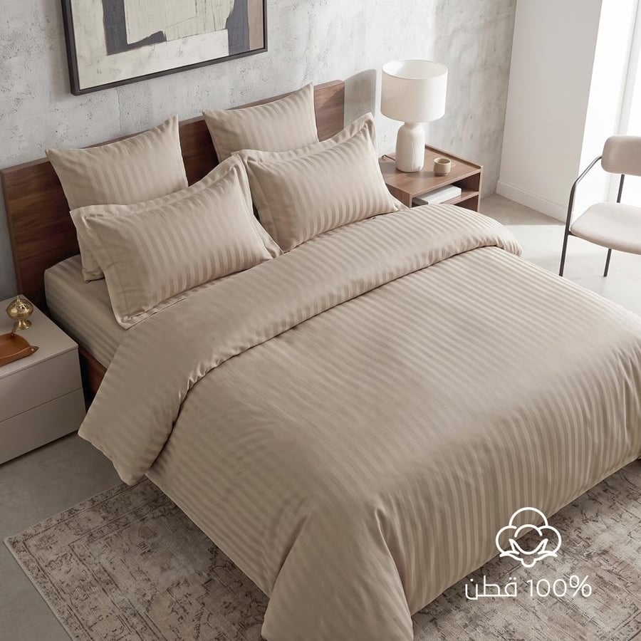 Double cotton hotel bedding with removable filling - 9 pieces - the purple camel