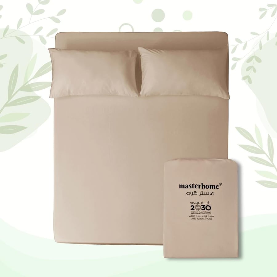 Double bamboo cooling sheet set - 3 pieces - light brown
