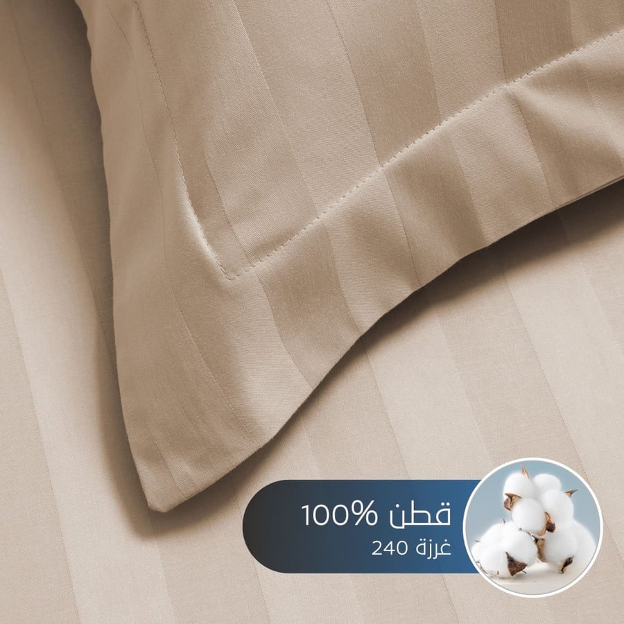 تلبيسة لحاف قطن مزدوج - 240 غرزة - 6 قطع - الجمل الأرجواني