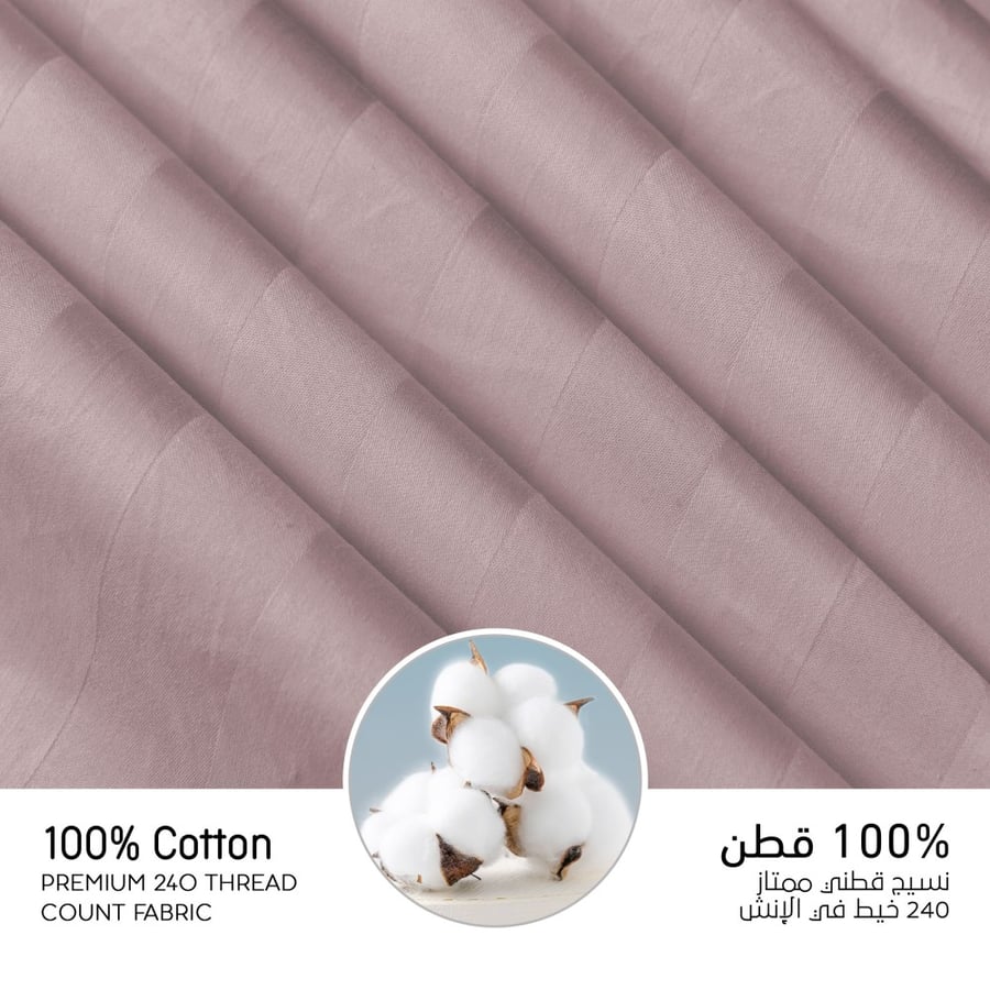 Hotel bed linens, single and a half cotton with removable padding - 5 pieces - pink purple