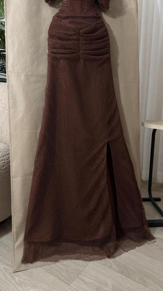 Evening dress, brown color, evening fabric, from Jewel Store DN