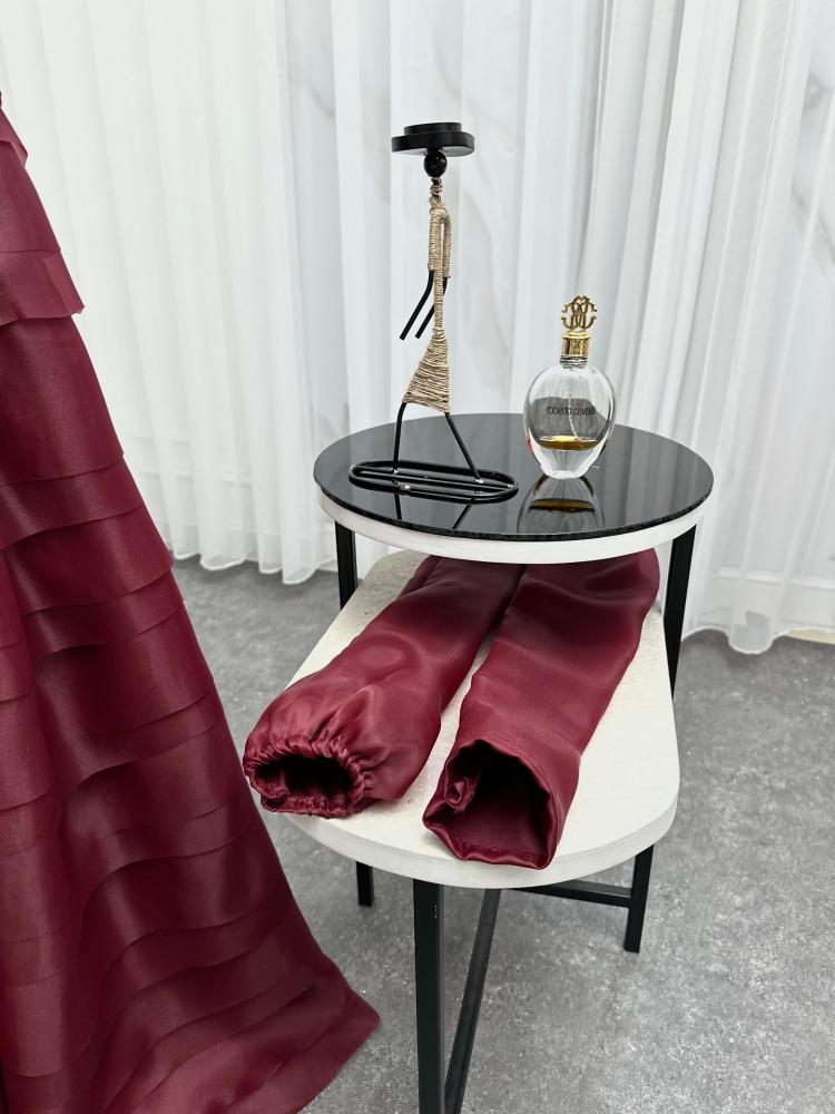 A rose-colored evening dress, fabric organza double flared twenty layers laser cut soft lining + Korean lining zipper rose color NW
