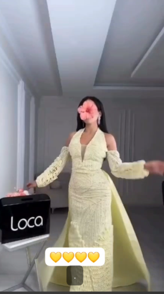 فستان سهره  اللون ليموني باربي     من متجر جوهره FR