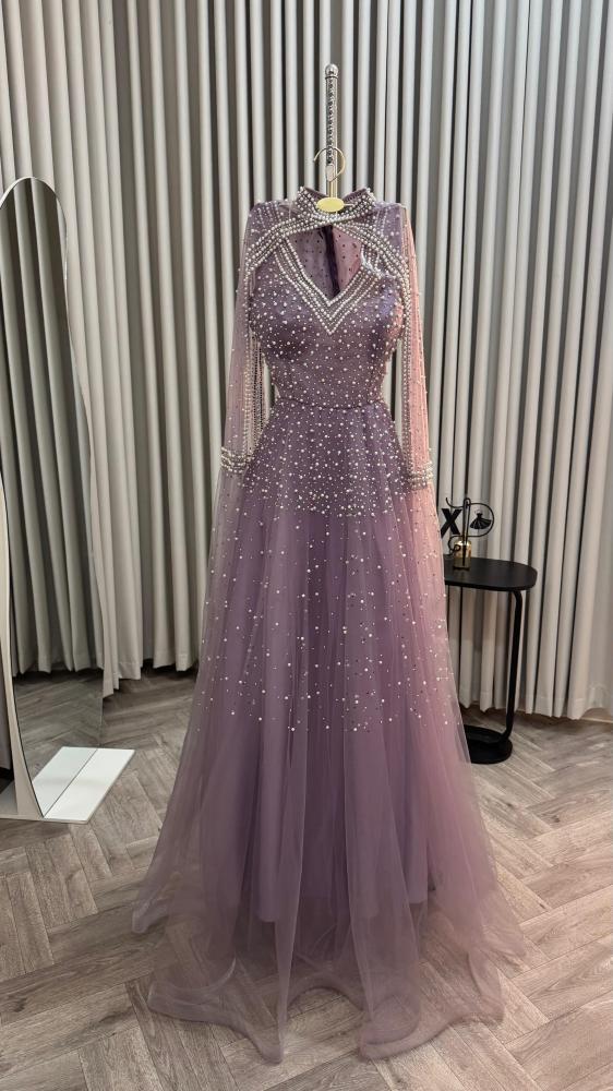 فستان سهره اللون موف  قطعه تل       من متجر جوهره X
