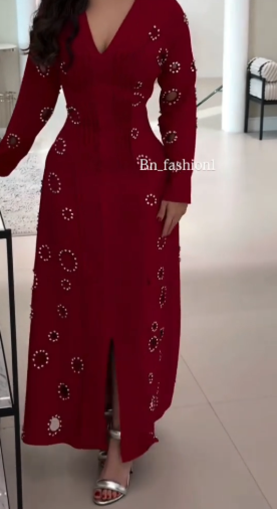 فستان سهره اللون  عودي  باربي تطريز يدوي  من متجر  جوهره FR   MN