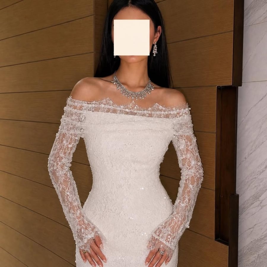 فستان سهره اللون  سكري   كلفه ترتر  على كمبيوتر صدر دانتل تحت باربي  من متجر  جوهره AT