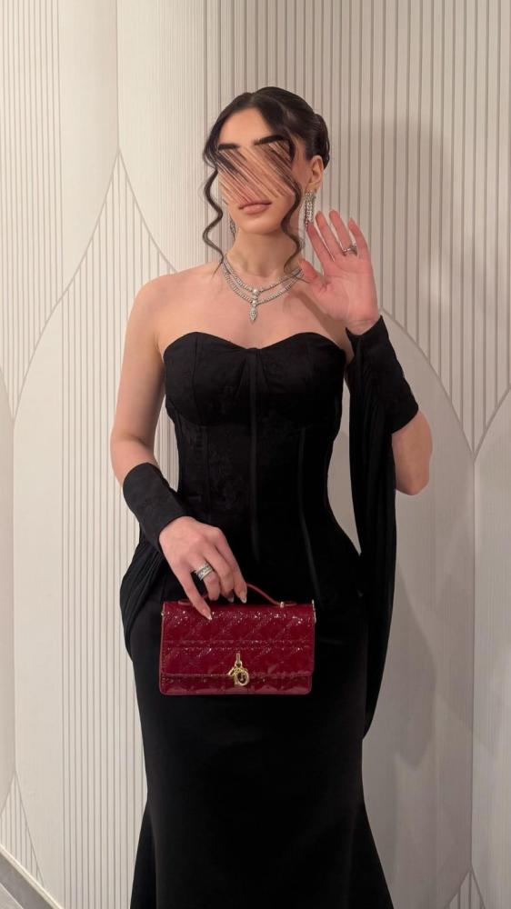 فستان سهره تفته كورسيه و دانتيل ورجوجيت اللون اسود من متجر جوهره LL