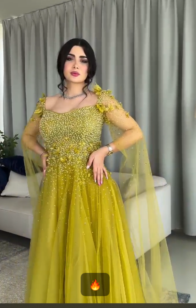 فستان  سهره اللون ذهبي TR
