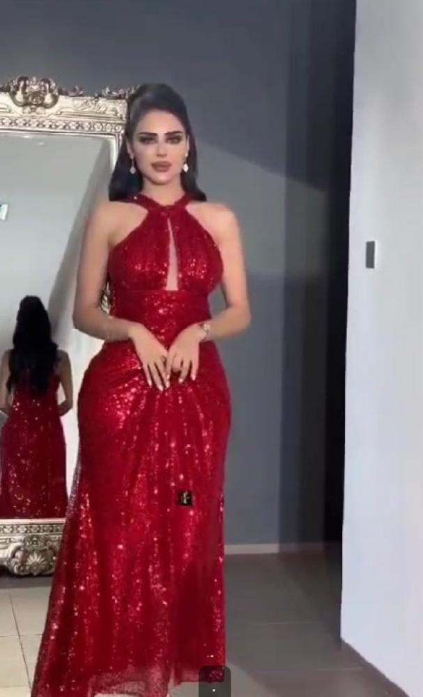 فستان سهره احمر الخامه كردانه من متجر جوهره HR