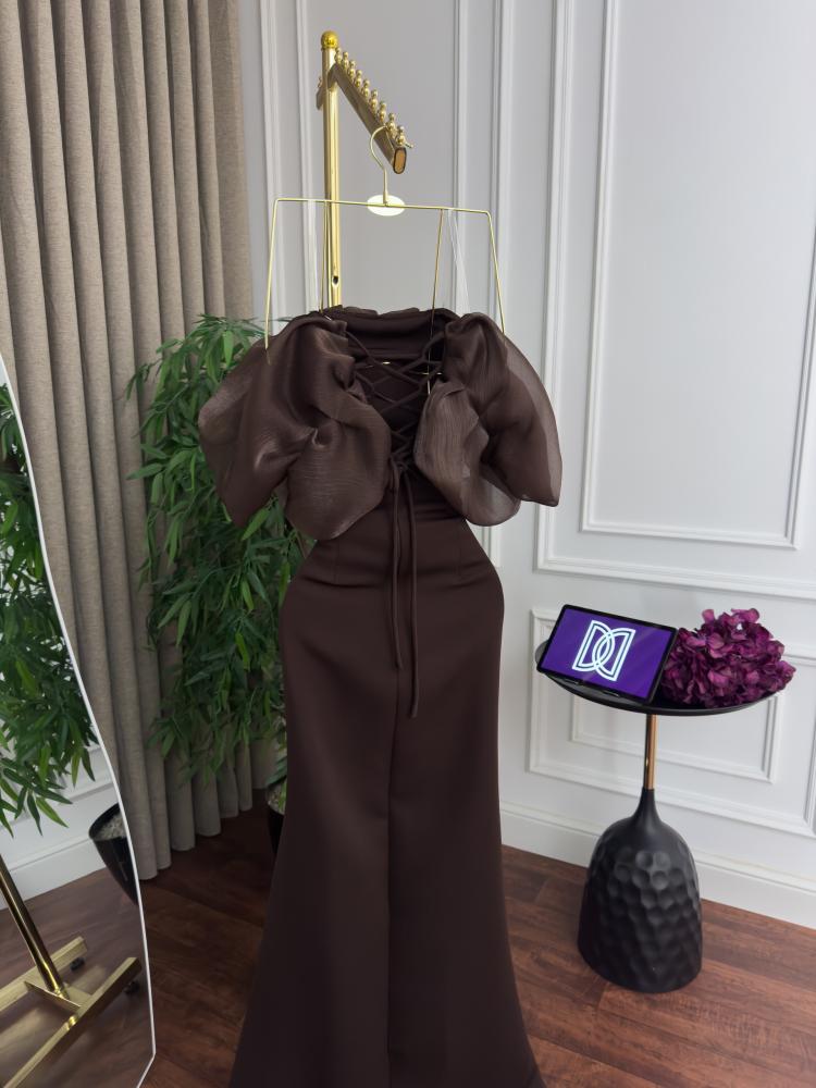 Evening dress Gazar Barbie brown Jowhara store D