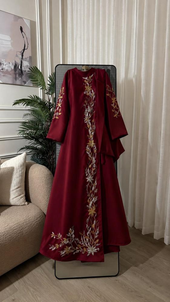 White color jalabiya, fabric type Barbie, hand embroidery from Jewel store QU FR