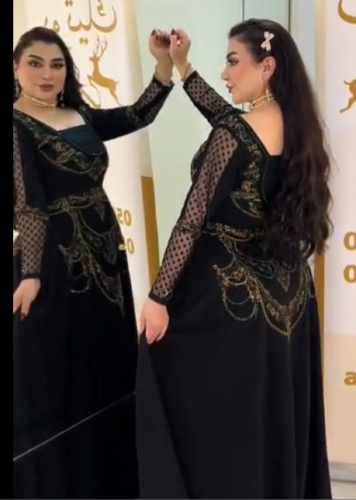 Evening dress black color Barbie hand embroidery elegant from Jewel store BS