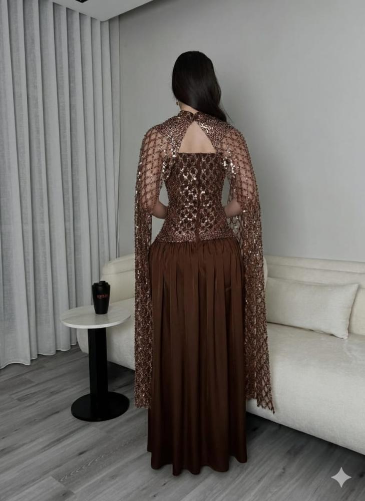 فستان سهره اللون موك كا تفته حرير لمعه  قماش سهره  سحاب    من متجر  جوهره  AT