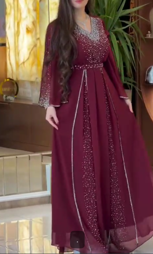 فستان سهره شيفون تطريز يدوي   من متجر جوهره FR
