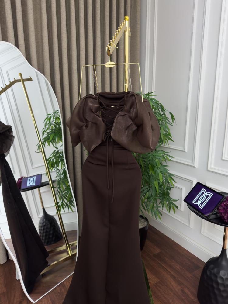 Evening dress Gazar Barbie brown Jowhara store D
