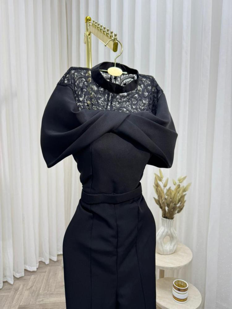 Black color jumpsuit with embroidery from Jewel LS store