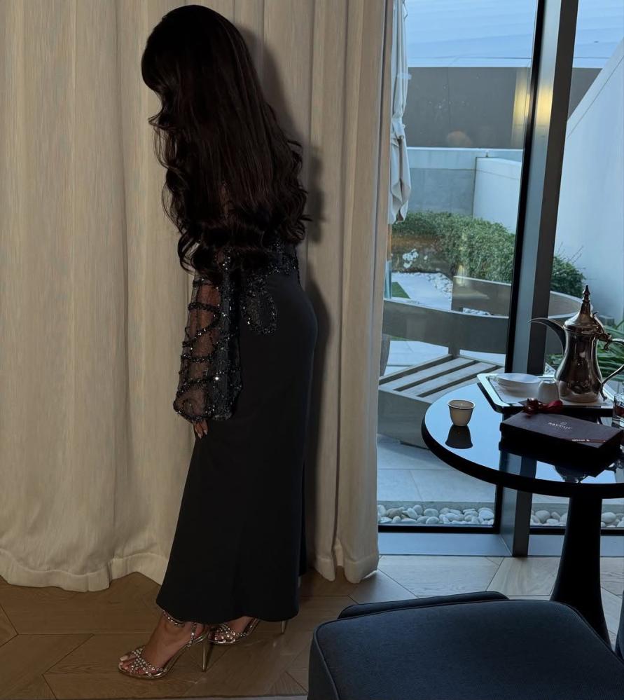 فستان سهره  اللون اسود باربي وخرز من  متجر جوهره MN