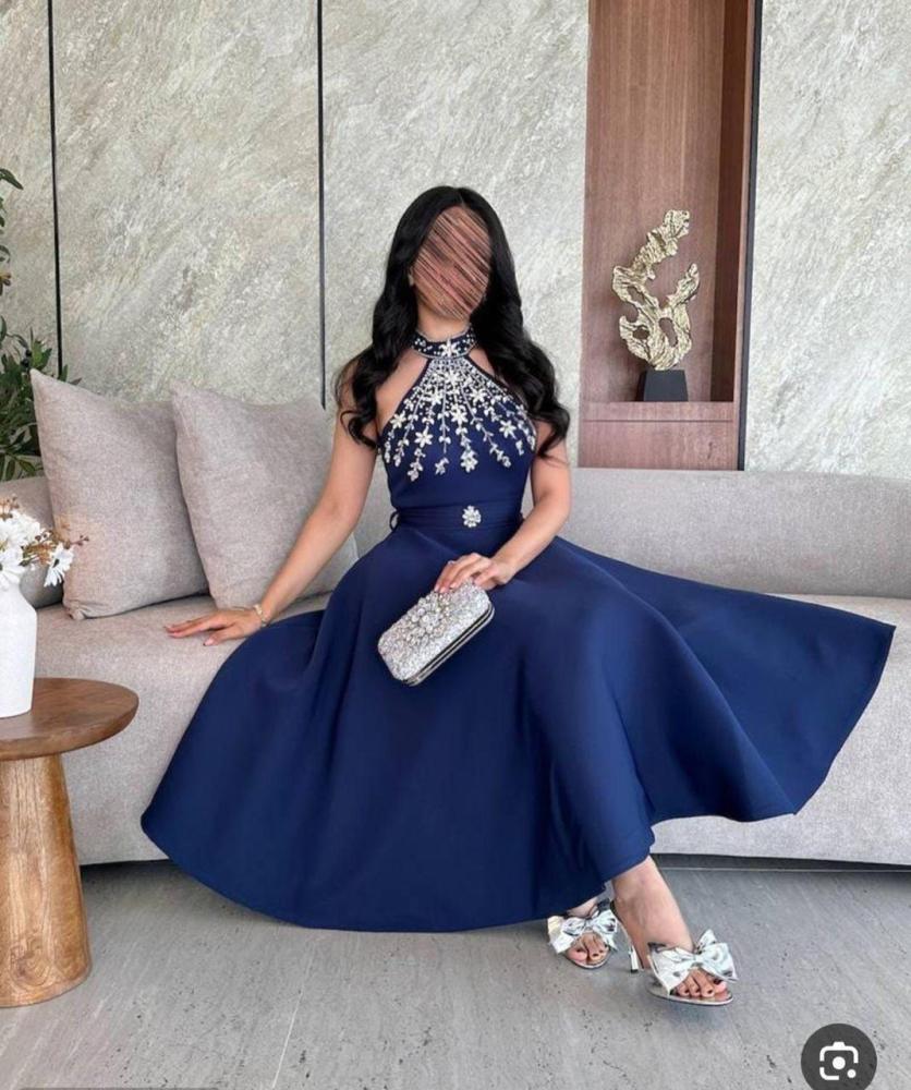 فستان سهره اللون كحلي  باربي تطريز يدوى الشغل الآصلي   من متجر  جوهره   D