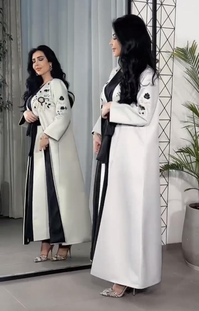 Long embroidered jacket gown