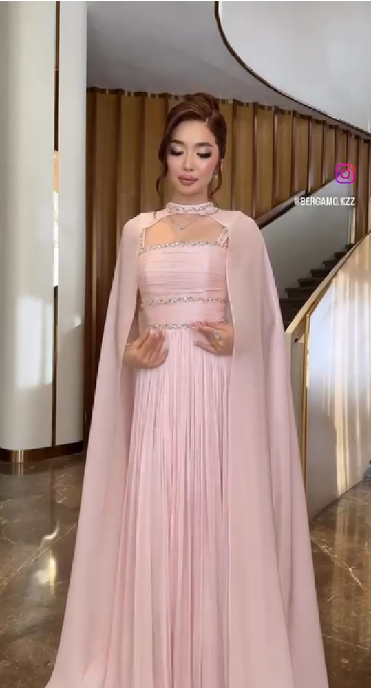 فستان سهره اللون  لحمي شيفون جورجيت اصلي درجه اولى      من متجر جوهره FH