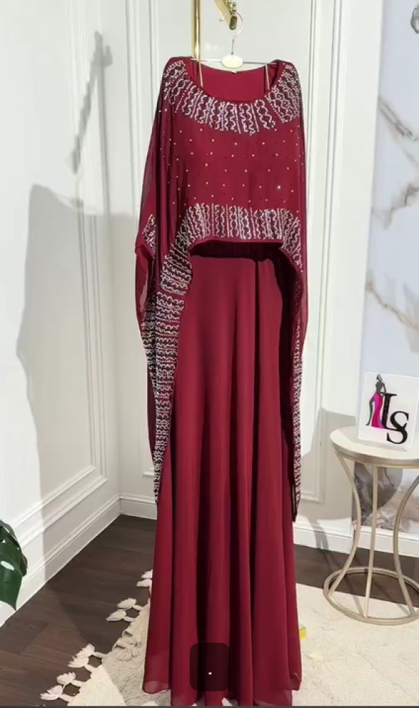 فستان سهره  اللون احمر  لحمي  بنفسجي  اسود   من متجر جوهره LS