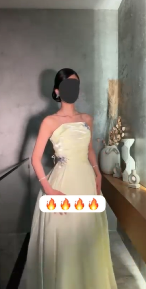 فستان سهره اللون ليموني لحمي بيج  اورجنزا لمعه   كلفه على كرستال اصلي    من متجر  جوهره FB