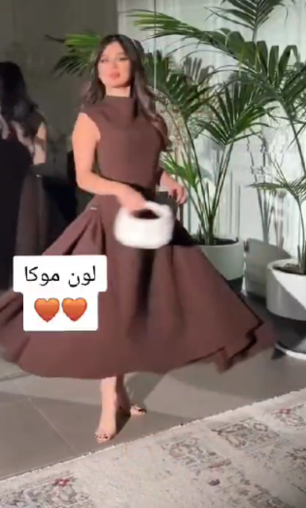 فستان  اللون موكا   باربي من متجر  جوهره DN