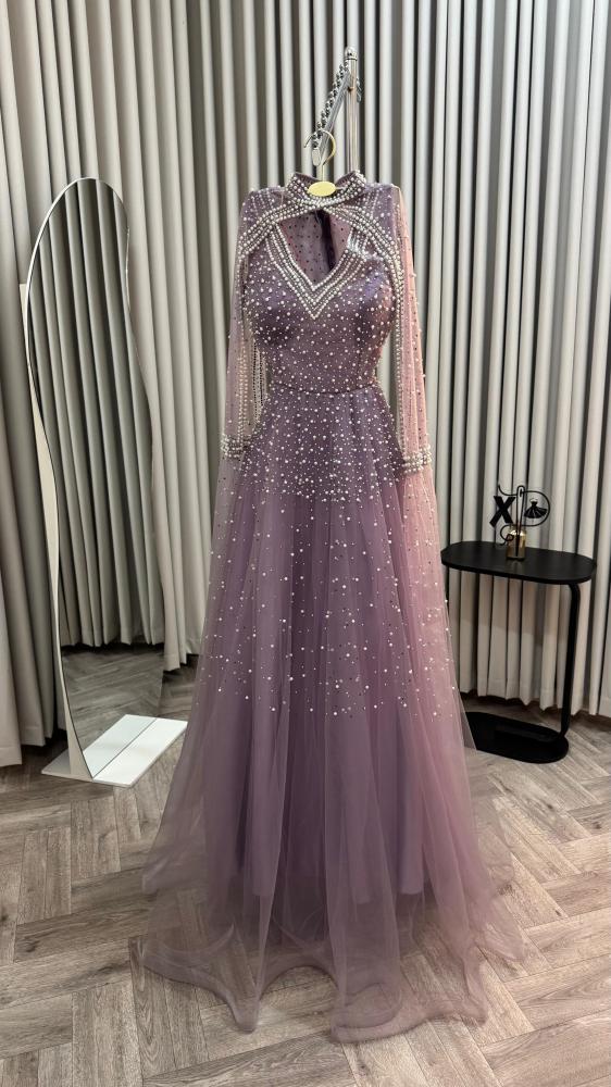 فستان سهره اللون موف  قطعه تل       من متجر جوهره X