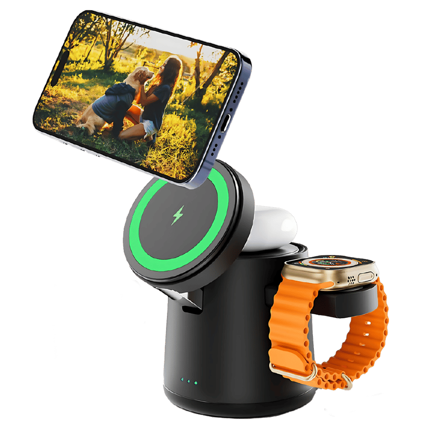 ستاند شحن لاسلكي  لاسلكية وقابلة للطي 3 في 1  صورة 1