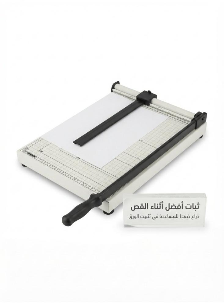 مقص ورق بريما A4 مع قاعدة خشبية مقاس 10 × 12 بوصة (250 × 300 مم)، يقص حتى 12 ورقة، دليل مقاسات وذراع ضغط، للمكتب والمدرسة والصور