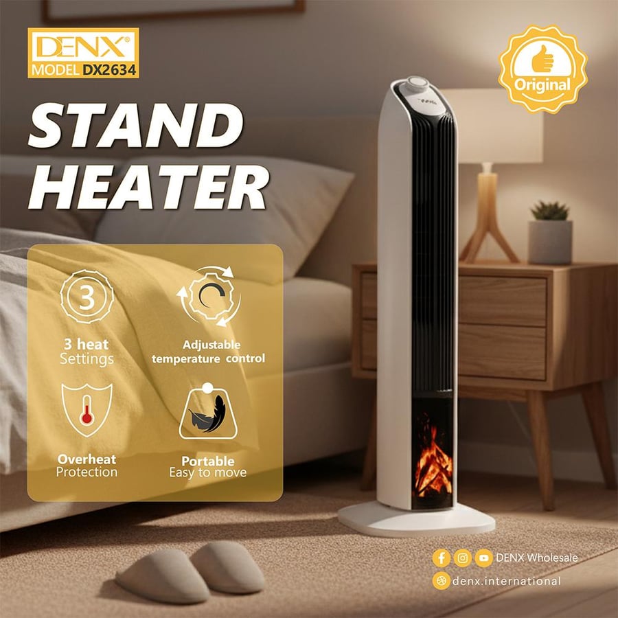 دفاية كهربائية Denx دوارة بمؤثر لهب