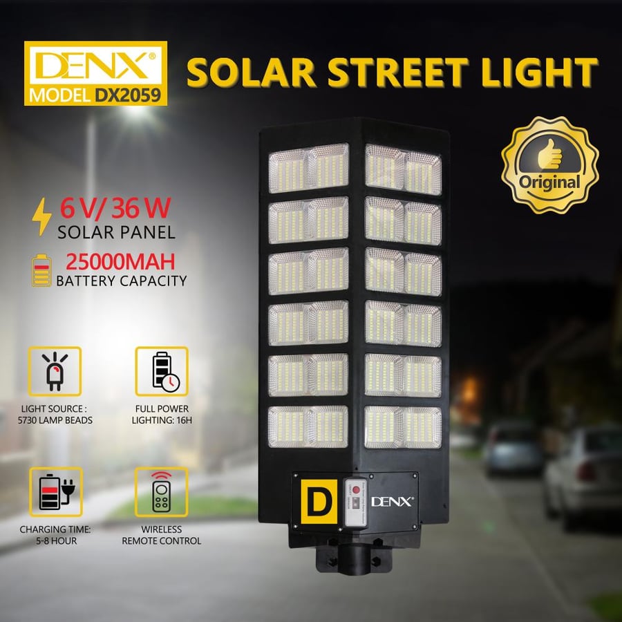 كشاف إنارة شمسي للشوارع Denx احترافي