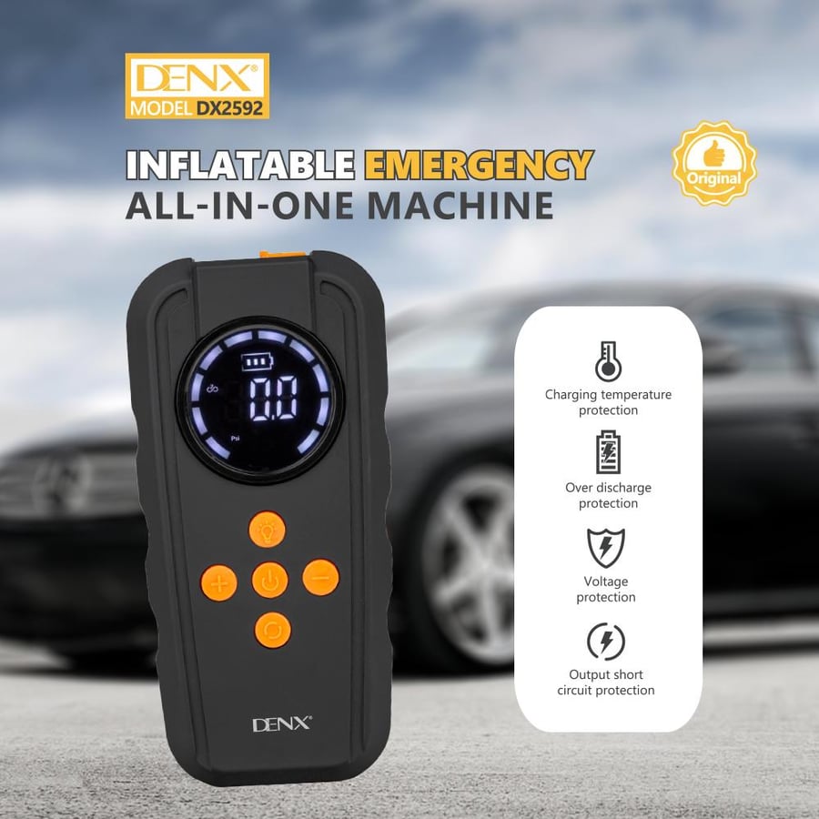 جهاز نفخ إطارات وطوارئ للسيارة Denx