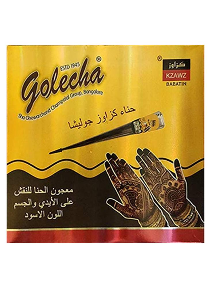 علبة حنة مخروطية معجون طبيعي أسود 12 قطعة لتزيين اليدين