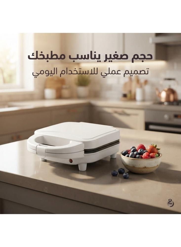صانعة وافل صغير كهربائية 700 واط، تصنع 7 قطع وافل دائرية، ألواح غير لاصقة، لمبة مؤشر، جهاز وافل صغير للفطور ووجبات الأطفال، أبيض