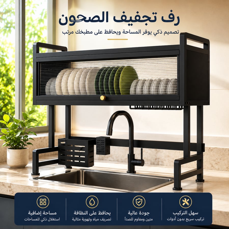 رف تجفيف الصحون من الستانلس ستيل