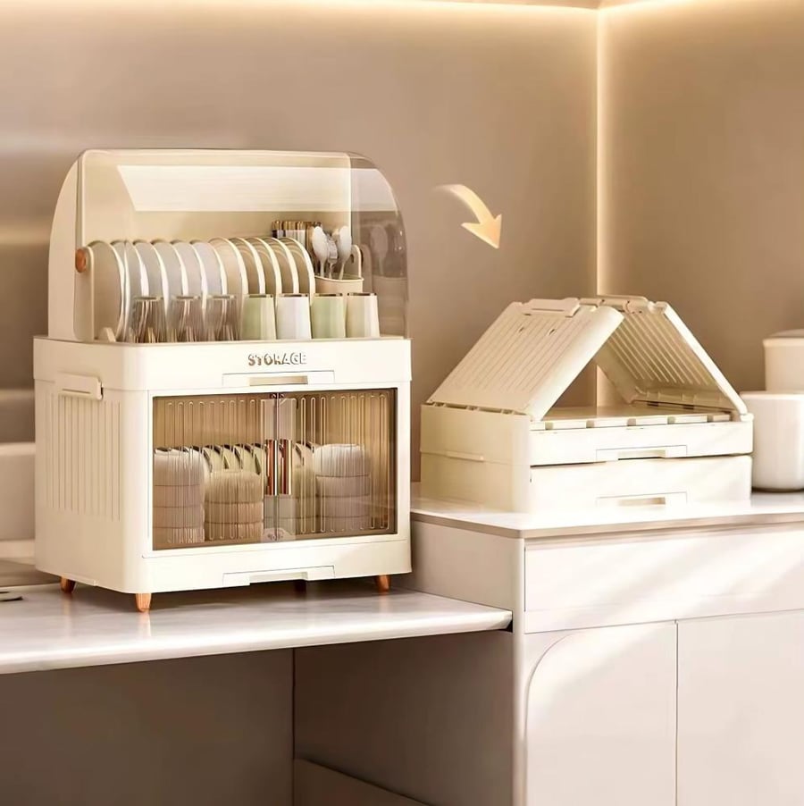 منظم أطباق مطبخ متعدد الطبقات