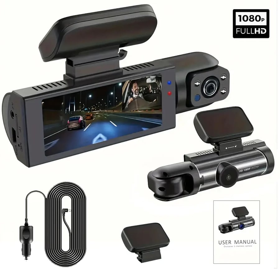 كاميرا داش مزدوجة FHD 1080P للسيارة مع تسجيل داخلي