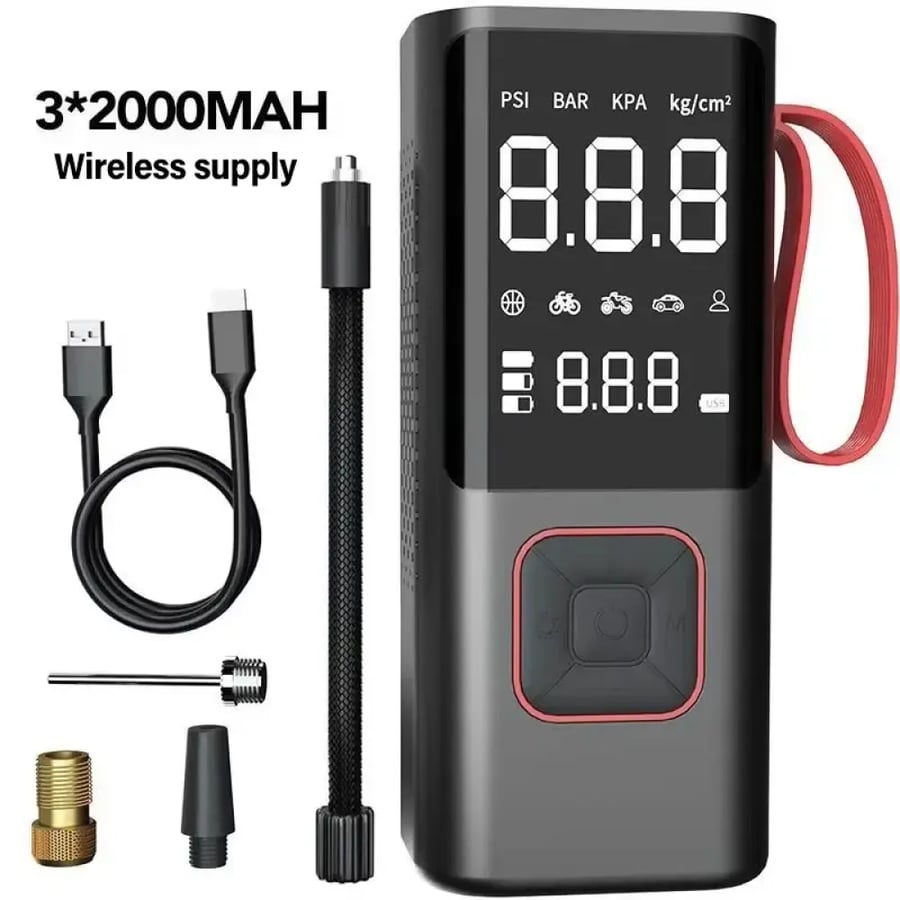 مضخة هواء لاسلكية محمولة 6000mAh سريعة للسيارة والدراجات