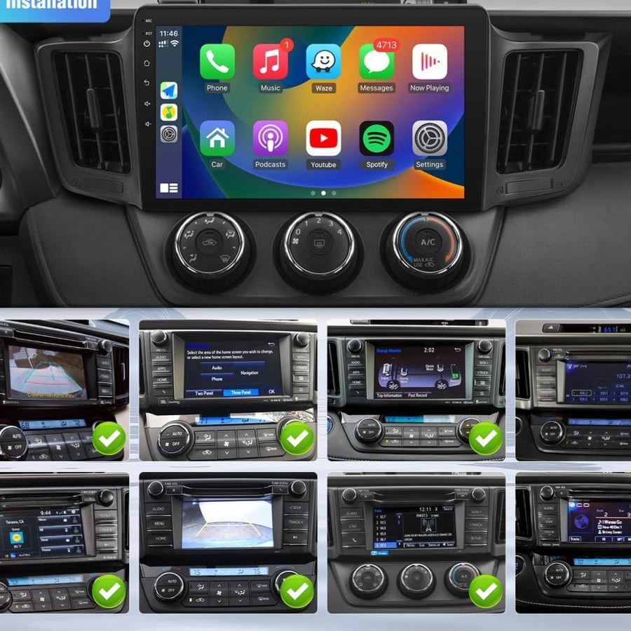 شاشة لمس 10.1” تويوتا RAV4 2013-2018 مع CarPlay وAndroid Auto