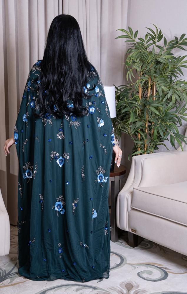 جلابية اخضر فري سايز شك يدوي فاخر هاند ميد