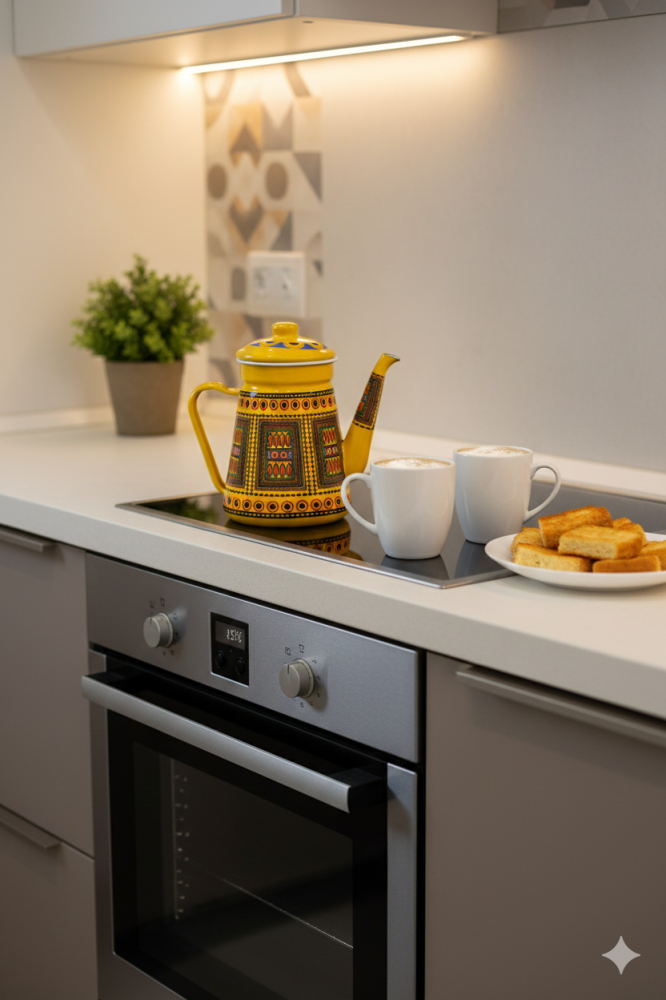 Tea pot set and coffee and milk jug with traditional design