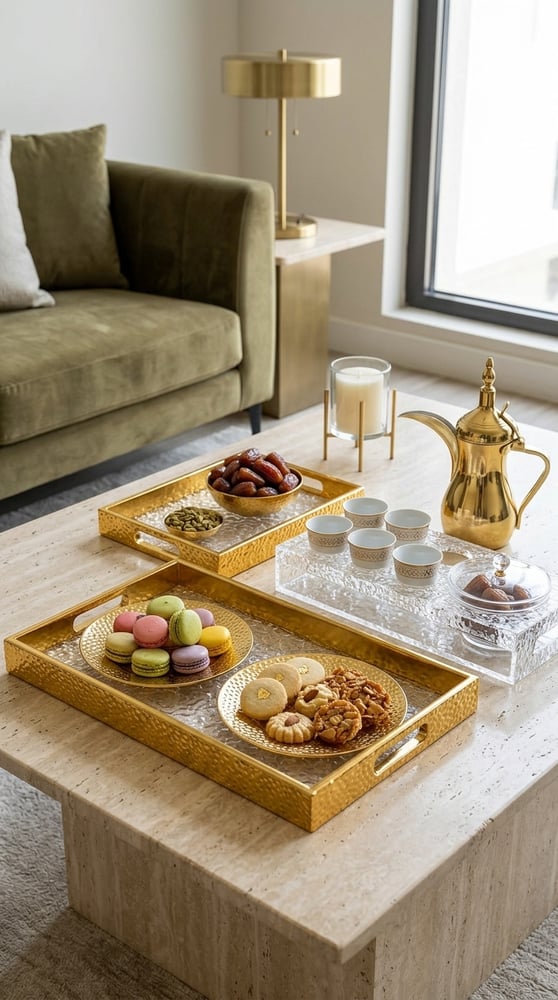 صواني مع حامل فناجين