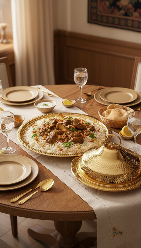 صينية تقديم الرز واللحوم